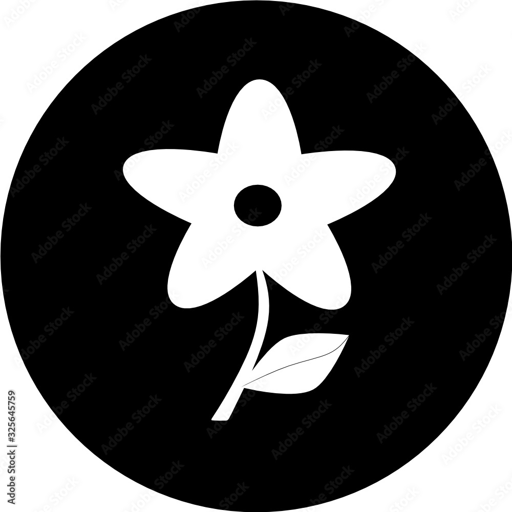 Flower design in black circle icon. Vector illustration. Flower icon, logo Flower design in black circle icon. Vector illustration. Flower icon, logo