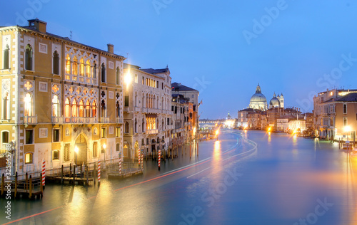 Grand Canal and Basilica Santa Maria della Salute during amazing evening in Italy © TTstudio