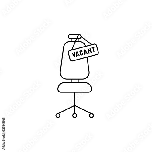 thin line office chair with a vacancy sign