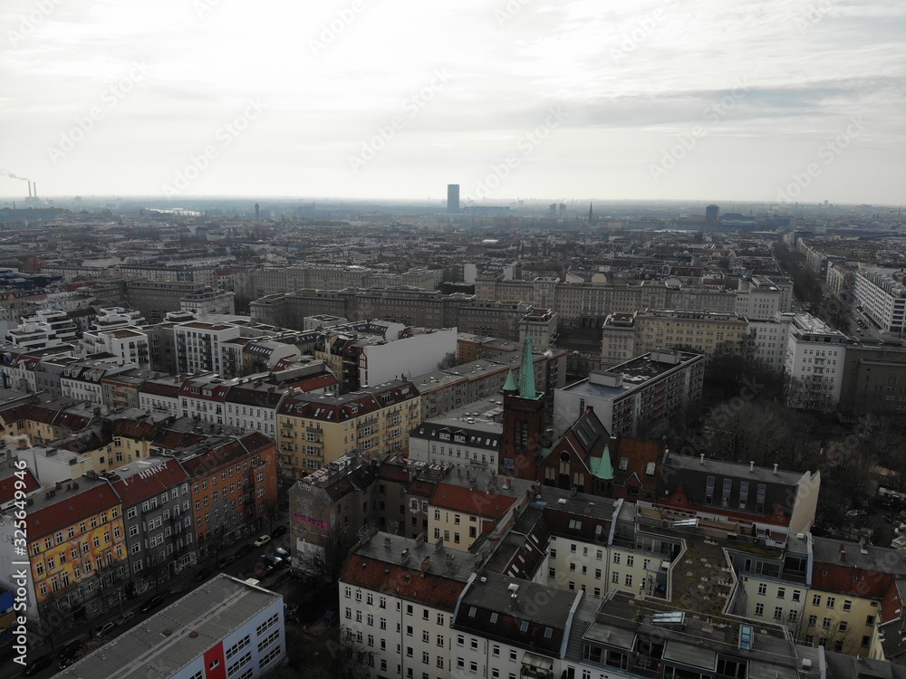 Aerial view of Berlin Friedrichshain
