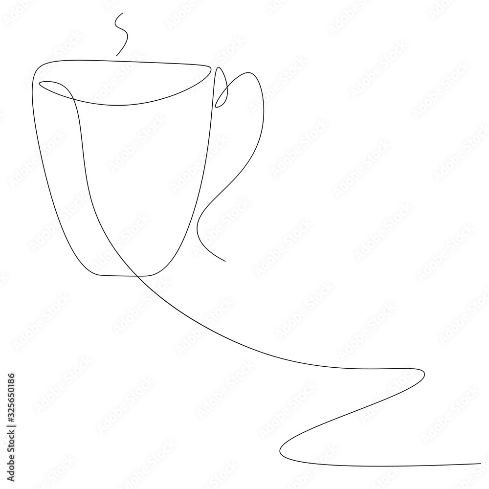 Cup of tea one line drawing designvector illustration Cup of tea one line drawing designvector illustration