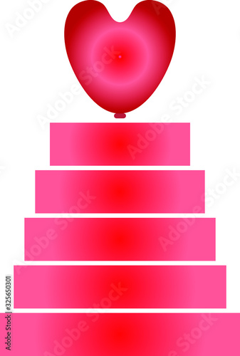 red staircase to the heart of love