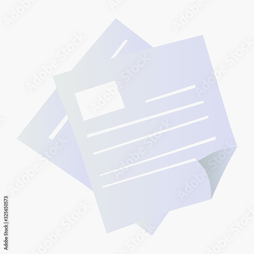 Two sheets of newspapers on a white background