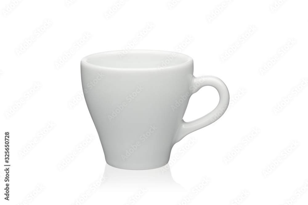 White cup isolated on a white background.