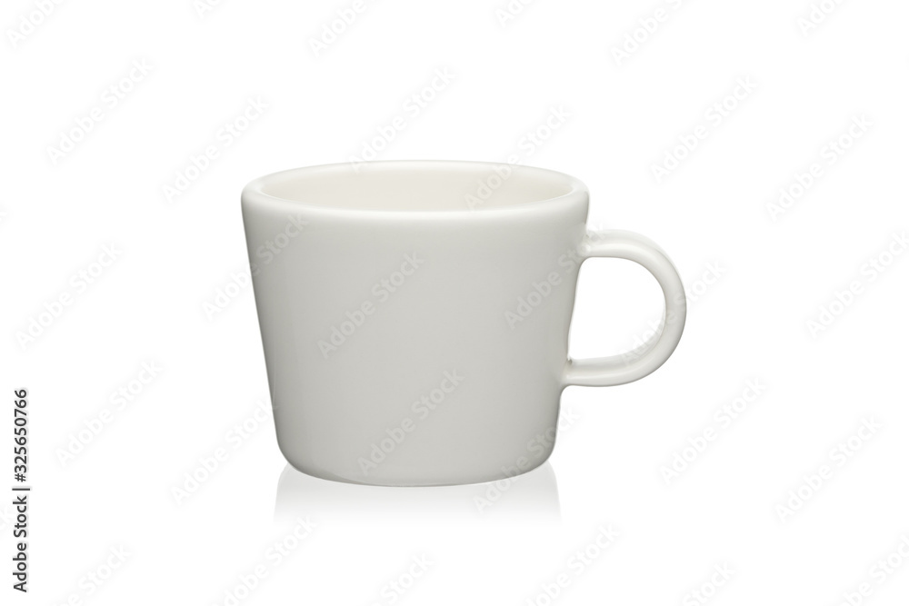 White cup isolated on a white background. White cup isolated on a white background.