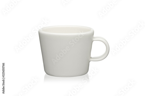 White cup isolated on a white background.
