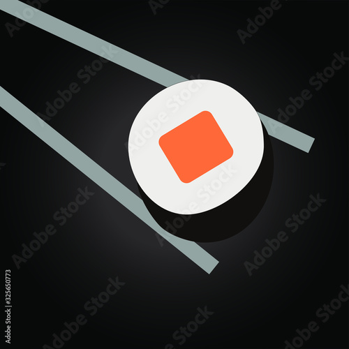 sushi on a dark background