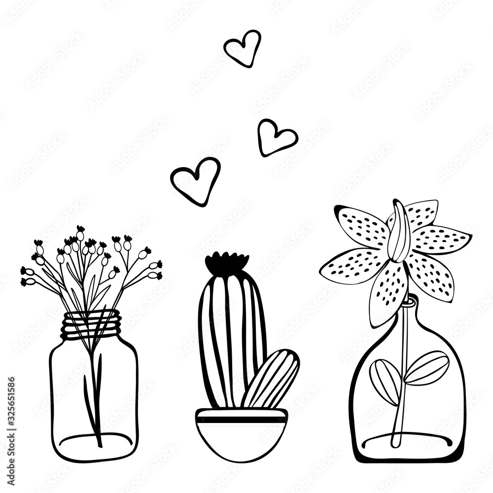 Potted Plants for your design template, icon, gift card Potted Plants for your design template, icon, gift card