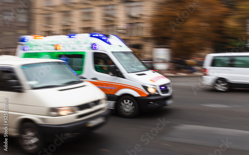 Ambulance on Khreshchatyk street in Kiev