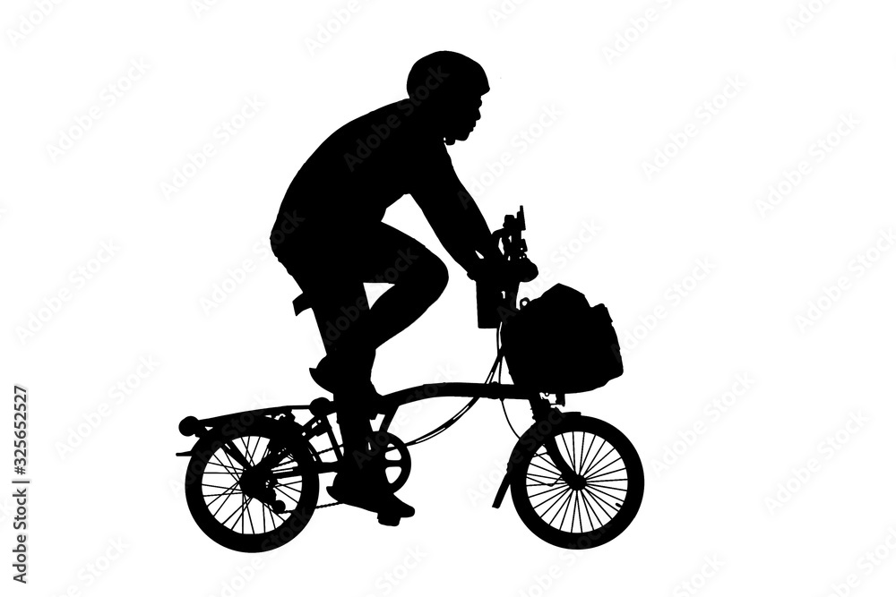 Cycling Silhouette on white background Cycling Silhouette on white background