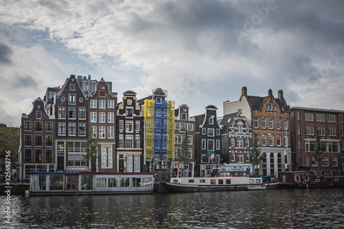 houses and boats of Amsterdam