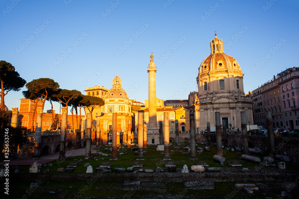 View of the Trajan's Forum in Rome