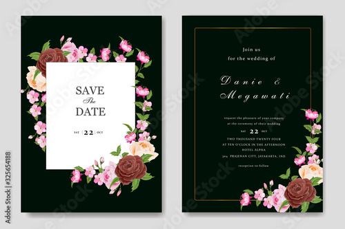 Elegant wedding invitation card template 