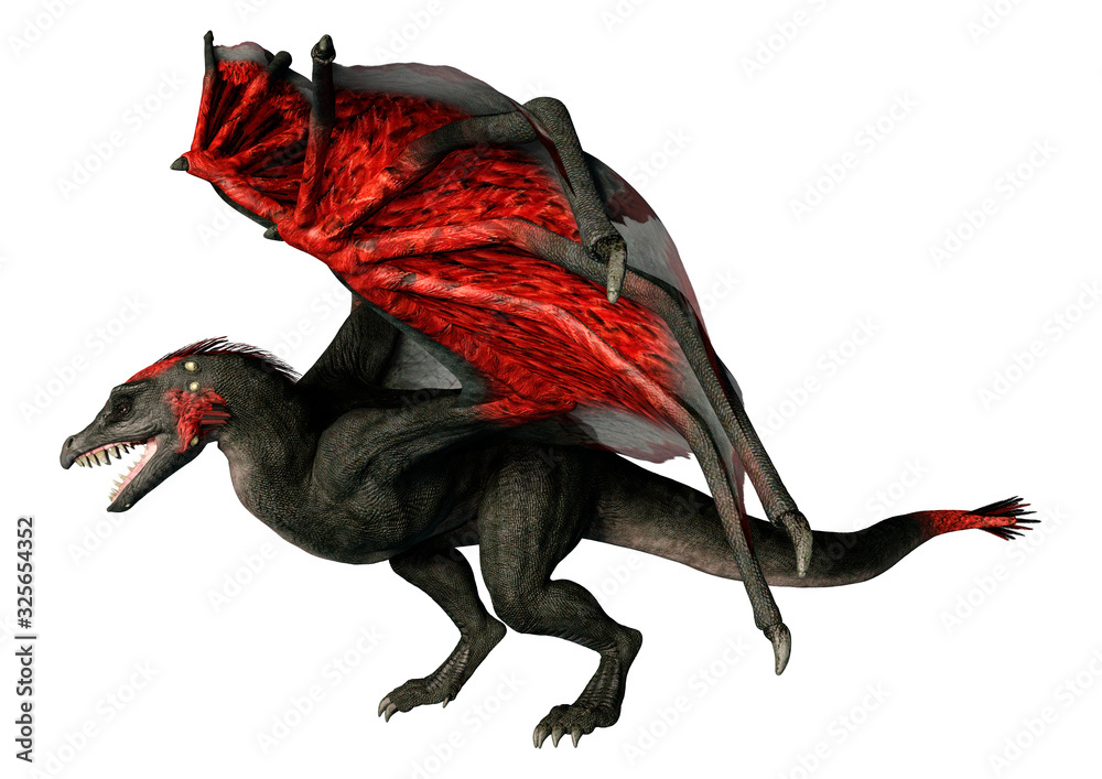 Obraz premium 3D Rendering Fairy Tale Dragon on White