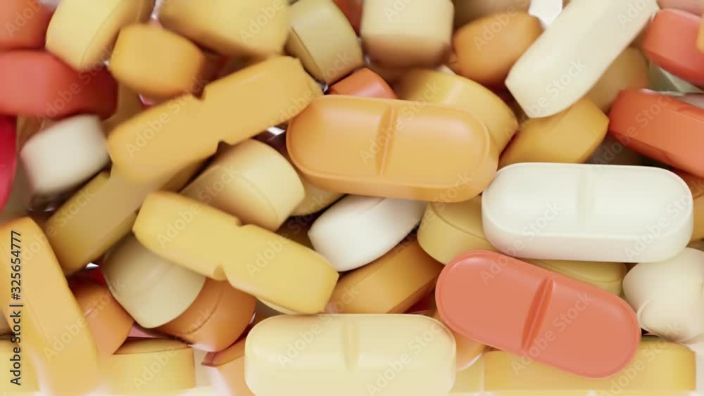 many falling colorful tablets as animaton - 3D rendering many falling colorful tablets as animaton - 3D rendering