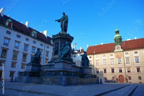 The statue of Emperor Francis I at the courtyard of Hofburg Palace in Vienna
