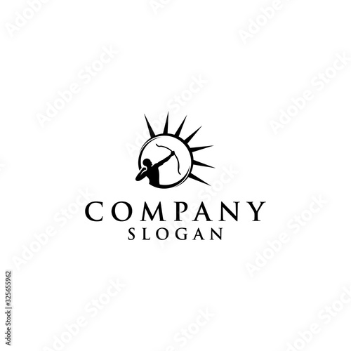 archer Logo design, bowman vector illustration