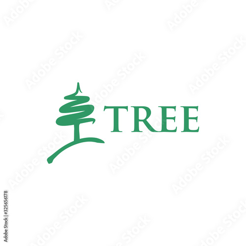 organic pine cedar tree logo design vector illustration