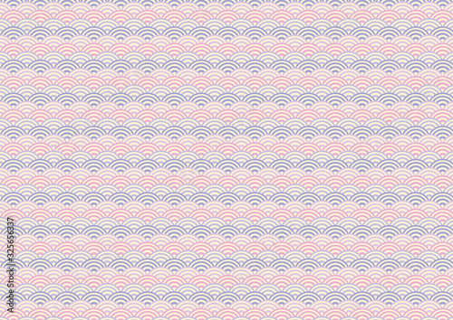 青海波 和柄 背景- Japanese traditional pattern vector background
