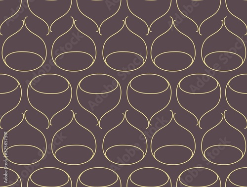 Seamless ogee pattern with chestnuts