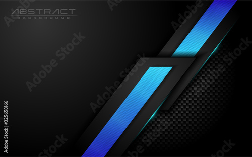 Dark black carbon with modern shinny gradient lines in 3d abstract style background.