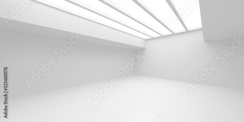 Abstract White Architecture Design Concept. 3d Render Illustration