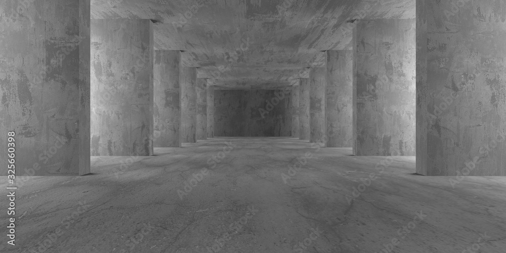 Dark Concrete Wall Architecture. Empty Room Dark Concrete Wall Architecture. Empty Room