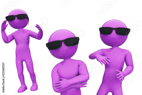 Cool purple stickman figures in sunglasses.