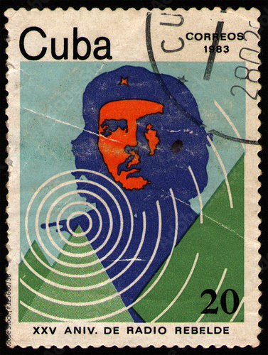 portrait of Che Guevara and radio waves, circa 1983