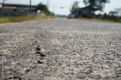 Cracks of reinforced concrete road Through a long service life
