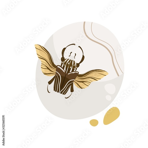 Goliath beetle. Goliathus cacicus vector hand drawn illustration.
