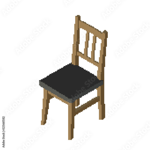 Pixelated Chair. Pixel Art ...