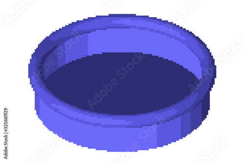 Pixelated round Swimming po...