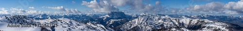 panorama photography, beautiful panoramic view over the Austrian Alps to the ...