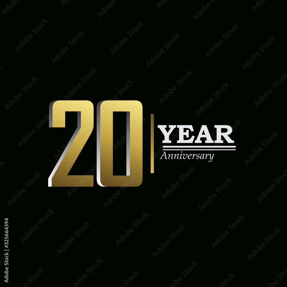 20 Years Anniversary Celebration Gold Vector Template Design Illustration 20 Years Anniversary Celebration Gold Vector Template Design Illustration
