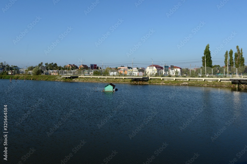 Pond on Dzerzhinsky street in the city of Krasnodar