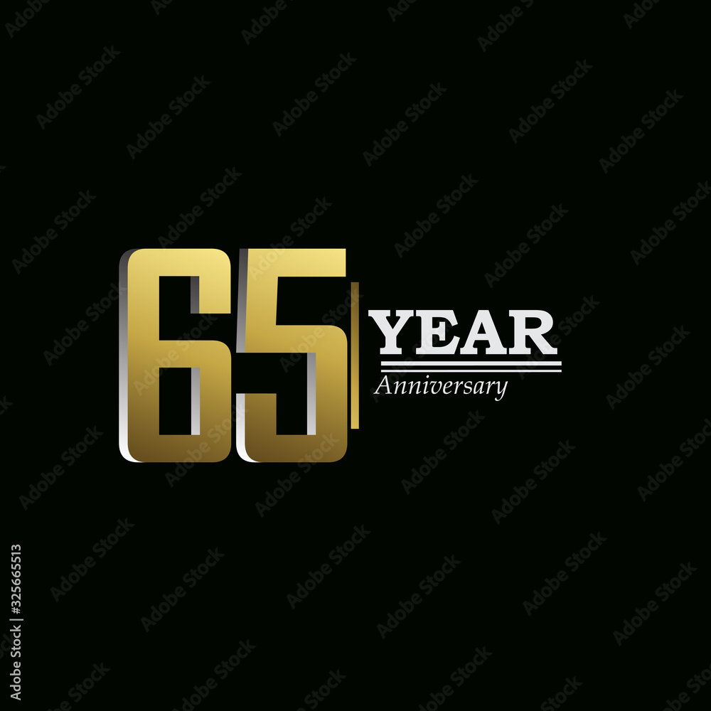 65 Years Anniversary Celebration Gold Vector Template Design Illustration 65 Years Anniversary Celebration Gold Vector Template Design Illustration