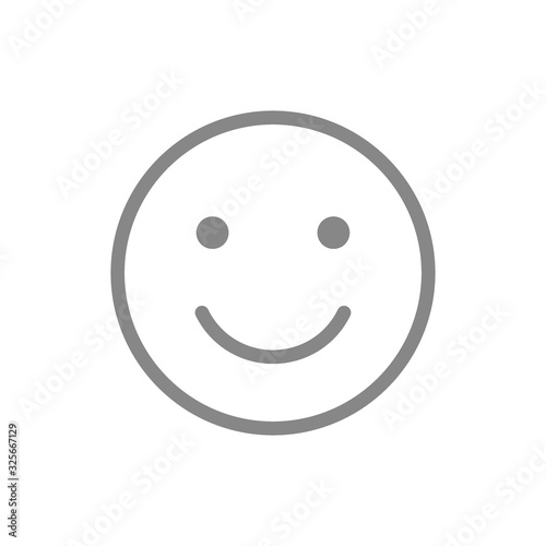 Smiley emoji line icon. Happy, success, satisfaction face symbol.