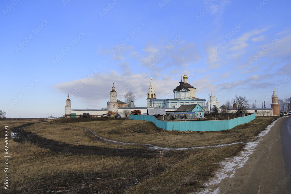 Old monastery in old Russian village