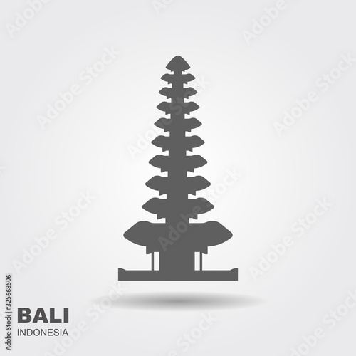 Pura Ulun bratan Bali island, Indonesia monument landmark flat icon