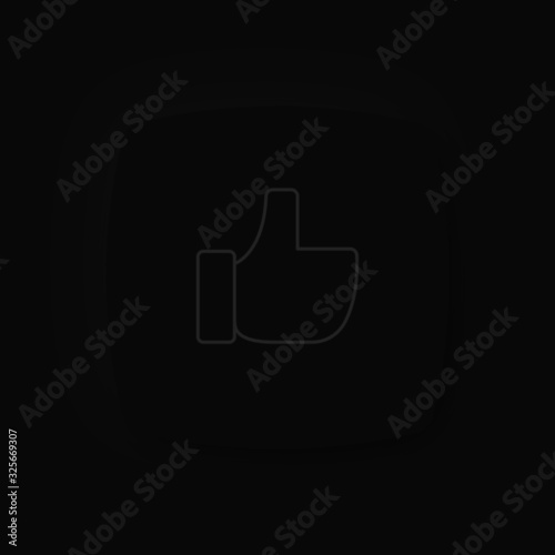 Soft UI Neumorphism App Icon Dark Mode Black - Gefällt Mir Daumen nach oben