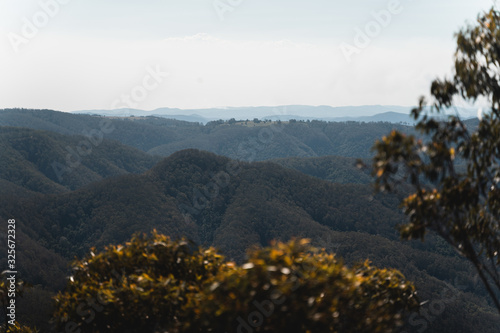 The countryside valley and mountain views from Mount Comboyne lookout, New South Wales.  © Nick
