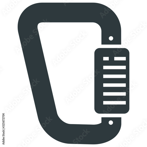 carabiner climber black icon on white background