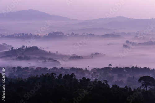 Views  Landscape mist mountain  in khaokho phetchabun  photo