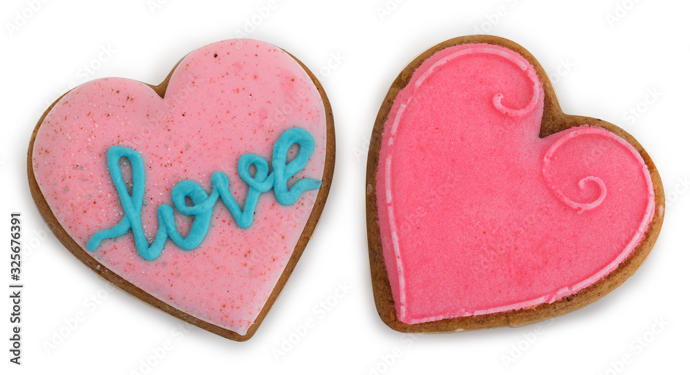 cookies heart baking isolated on white background cookies heart baking isolated on white background