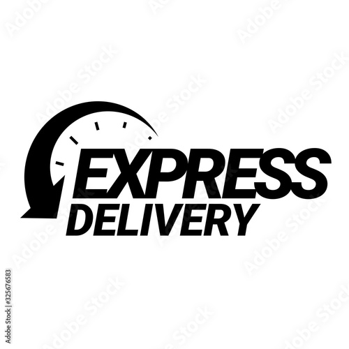 Express Delivery Icon. Black and white emblem. Symbol of fast mail delivery. Easy-to-read sign when downsizing. Vector illustration