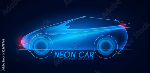 Cabriolet. Car design with transparent light effect.