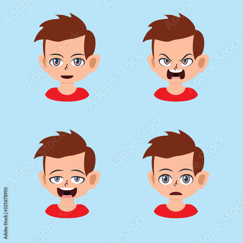 Front view animated character, separate parts of body. Fashionable various views poses and gestures. Cartoon style, flat vector illustration.