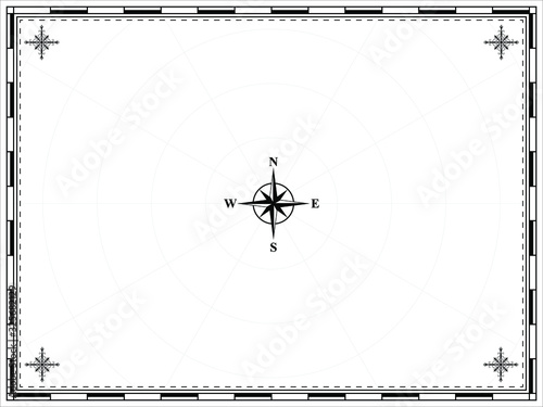 Old blank map background. Blank sky map background.  Vector illustration.