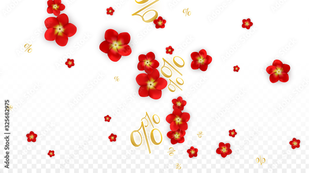 Vector Spring or Summer Sale Background with Flowers and Percent for Cards Design. Vector Spring or Summer Sale Background with Flowers and Percent for Cards Design.